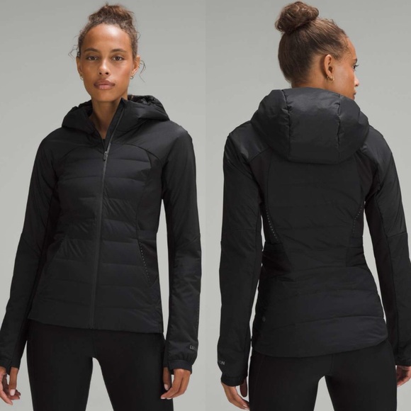Lululemon Down for It All Jacket Black W4CA7S Goose Down Size 10 - Picture 1 of 15